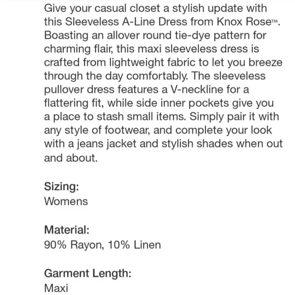 Gorgeous Tie-dye Maxi Rayon and linen brand new dress. Size XL. NWT. - Picture 5 of 5